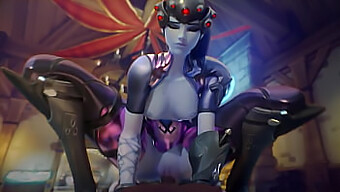 Sensuroimaton 3d-Animaatio, Jossa Esiintyvät Widowmaker Ja Mercy Overwatchilta