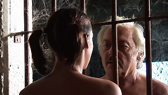 Old And Young Couple Engage In Kissing And Oral Sex