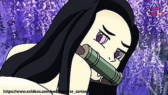 Karikatúra Találkozás Nezuko És Tanjiro Között Kimetsu No Yaiba-Tól